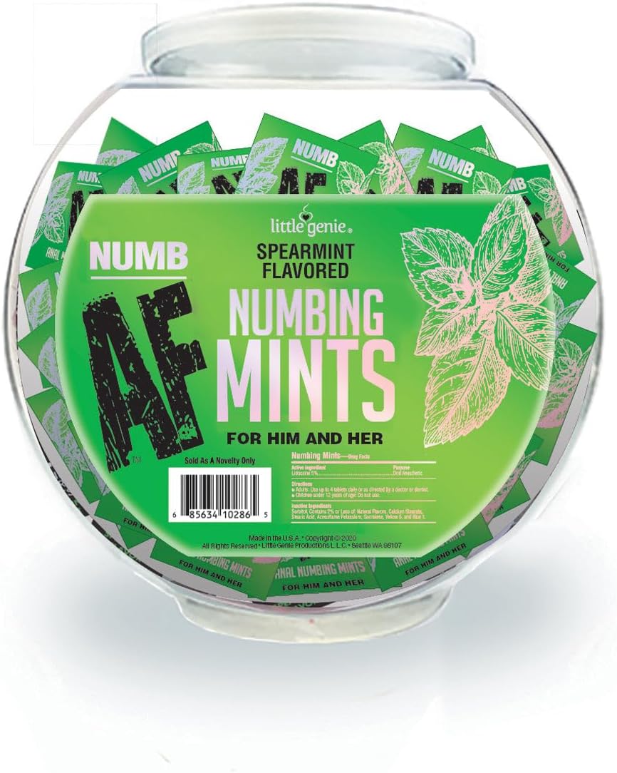 Numb Af - Spearmint Flavored Numbing Mints - Display - 100 Pcs