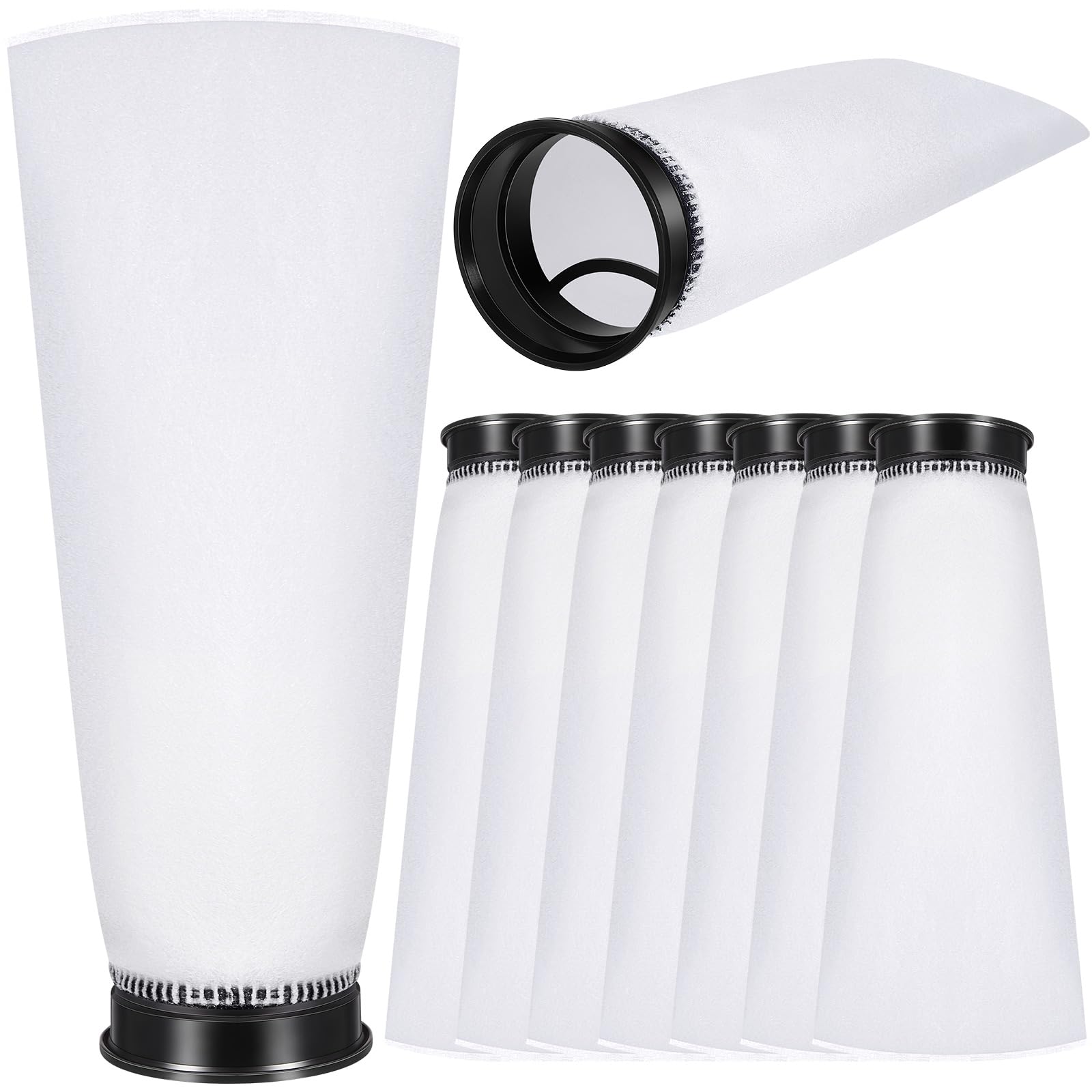 Jecery 8 Pcs 2.75 Inches Ring Filter Socks 300 μm for Saltwater Aquarium Filter