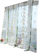 IMIKEYA Cortinas Transparentes Cortinas Florais Persianas Transparentes Cortinas Bordadas Cortinas Transparentes Tela De Janela Painéis De Cortina Transparente Pó Fresco Rural
