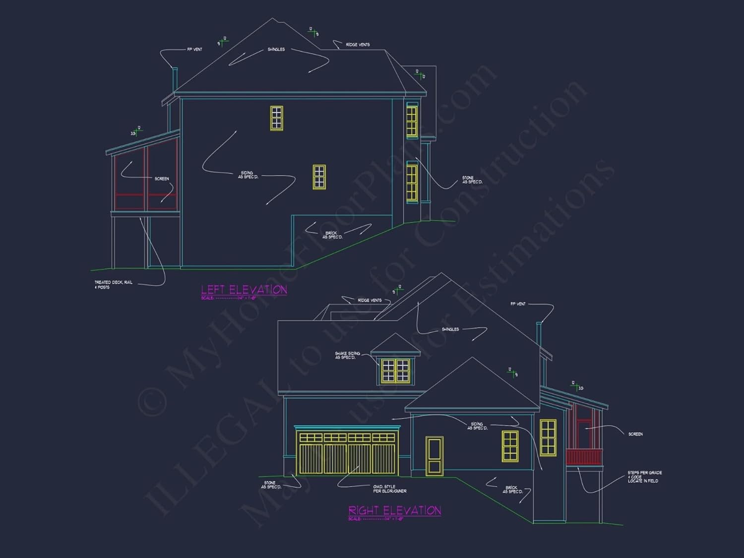 10-1773 HOUSE PLAN - Modern Craftsman House Floor Plan: Detailed CAD & Blueprint Designs