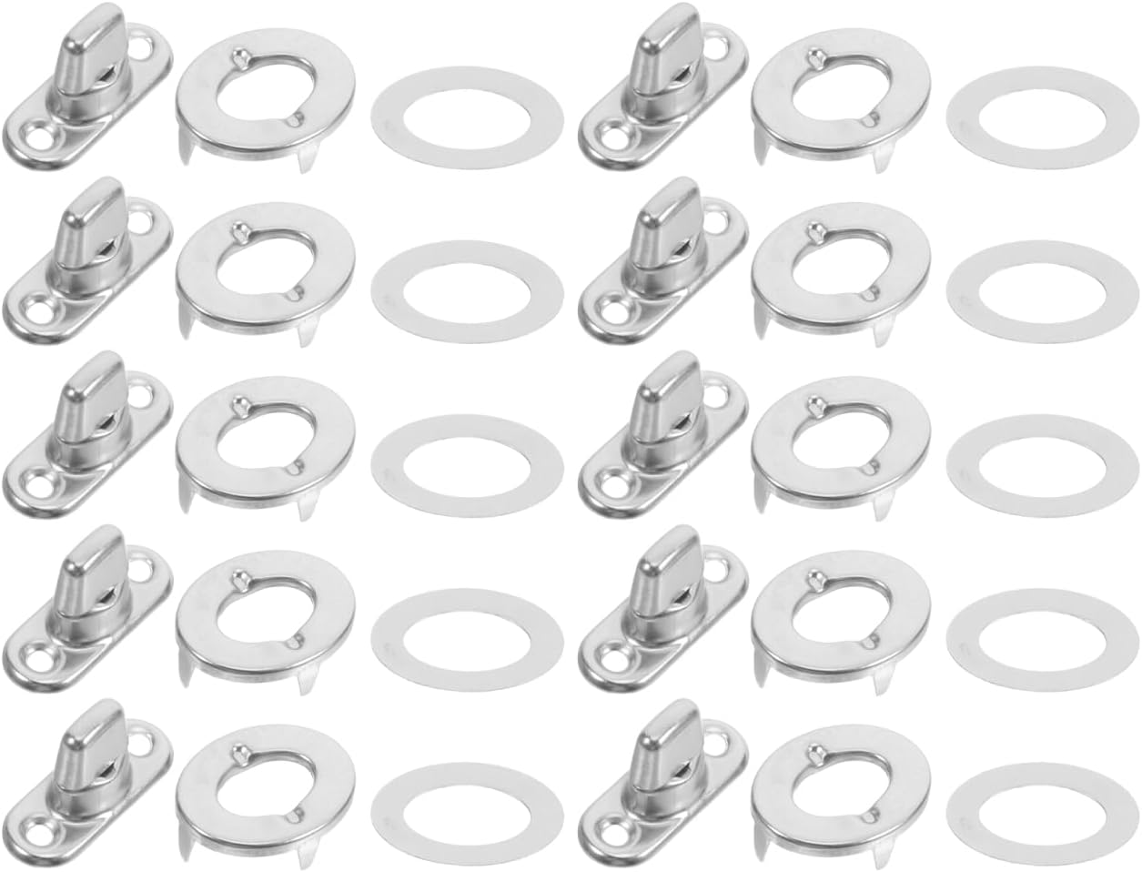 Operitacx 10 Sets Twist Lock Fasteners Rotating Button Studs, Metal Turn Button Fasteners for Boats Furniture Assembly Electronics DIY Projects Secure and Compact