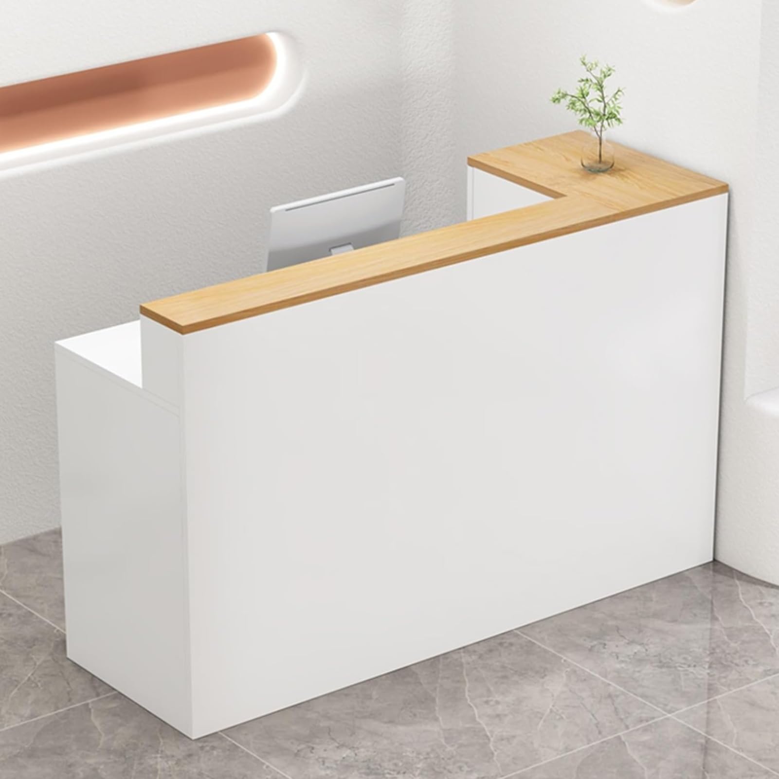 Generico Bancone Reception, banco Vendita, Cassa, Ufficio, armadietto, Tavolo con cassetti, Reception con cassetti chiudibili a Chiave, Piccolo bancone Reception per Ufficio e Vendita al Dettaglio, t