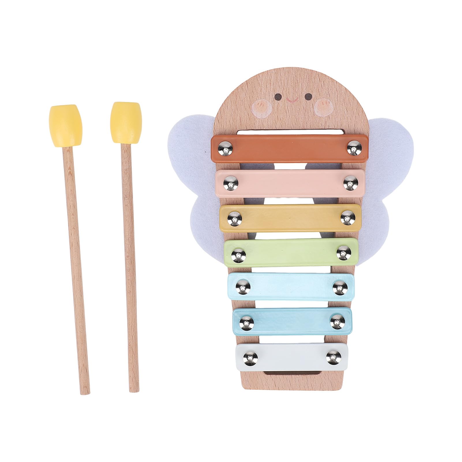 Montessori-Holzmusikinstrumente-Set, Naturholz, Tamburin, Xylophon, Maracas, Windspiel, frühes Lernen, Musikbildungsspielzeug für Kinder und Kleinkinder