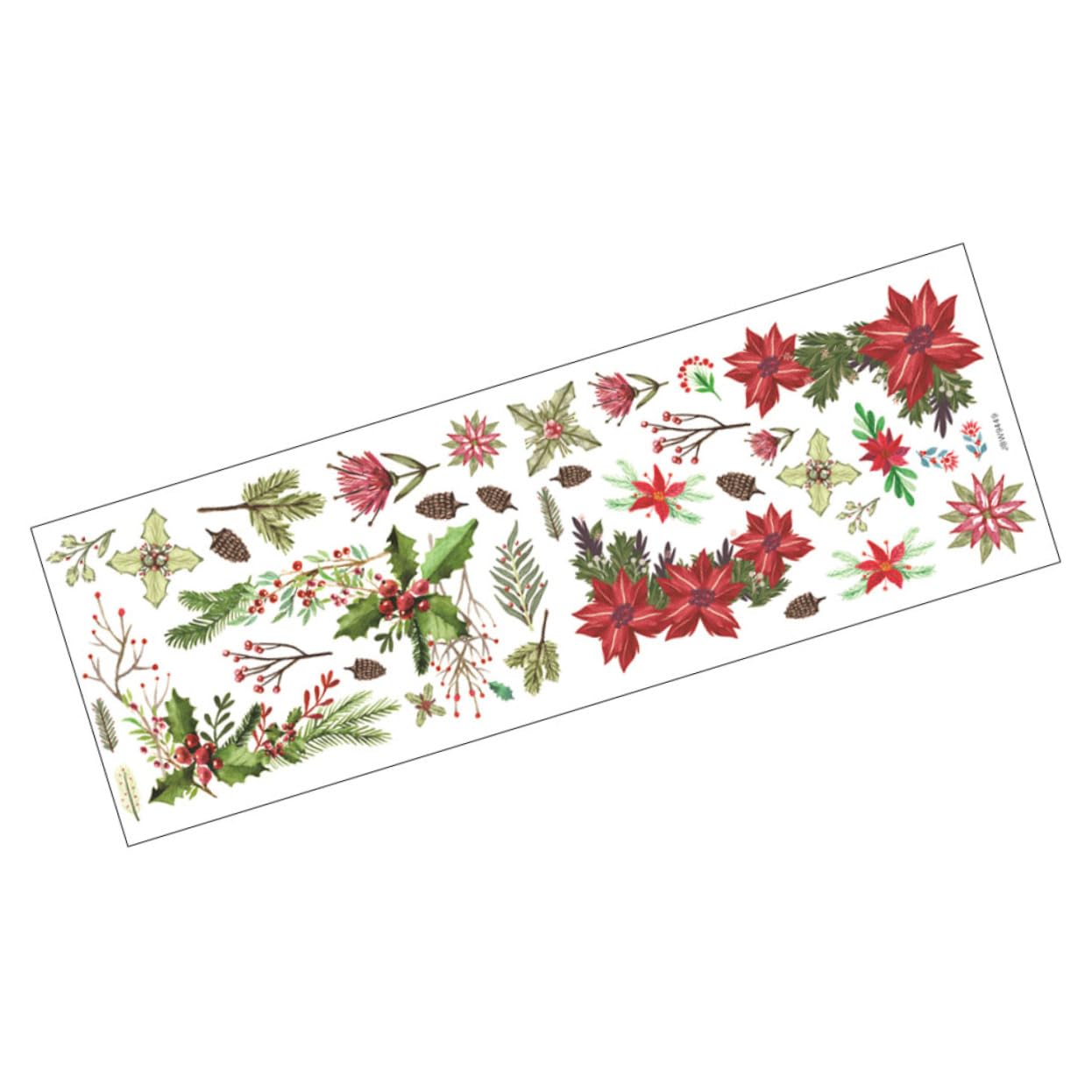 Cabilock 3 Fogli Adesivi Natalizi per Finestre PVC con Motivo Fiori Decorazione Rimovibile per Vetrine e Specchi Perfetti per Festa e Atmosfera Natalizia