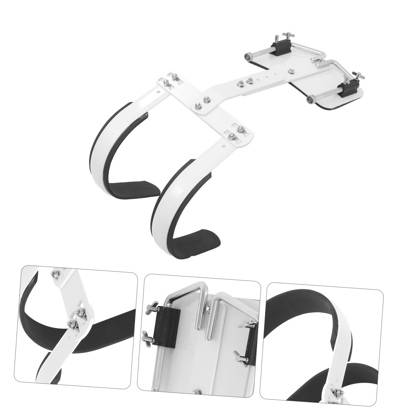 Toyvian Porte-caisse Claire Réglable en Alliage D'aluminium, Harnais Blanc avec Sangle D'épaule, Facile à Transporter pour Drum de Marche