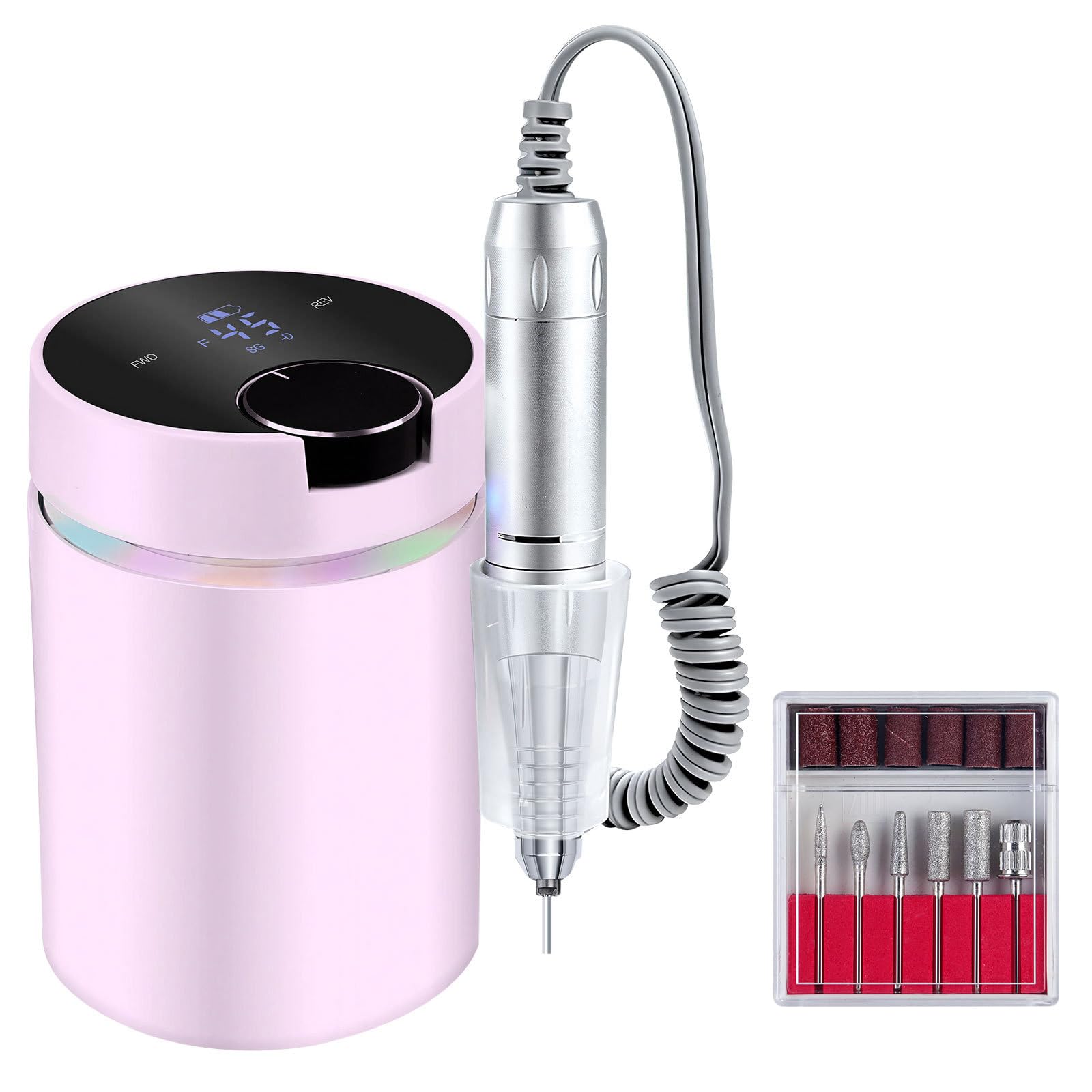 Pulidor de uñas eléctrico inalámbrico con potente motor de 45000 rpm, batería de larga duración para el cuidado de las uñas
