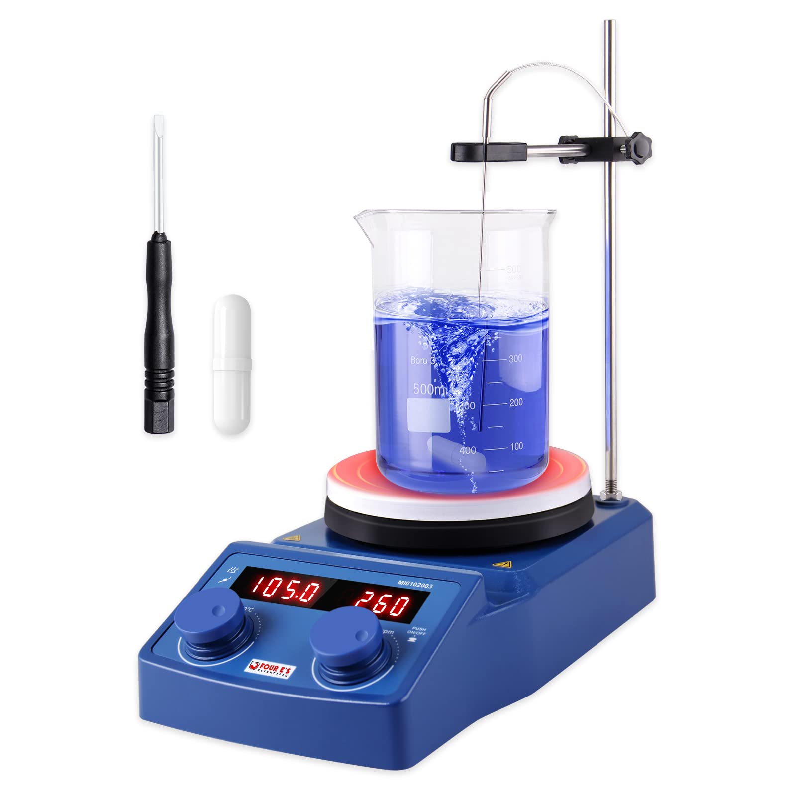 Magnetrührer mit Heizplatte 100-1500UpM 280°C 5L 135mm mit PT1000-Sensor LED-Display Digital Magnetic Stirrer Hot Plate Labor Rührer Magnetmischer