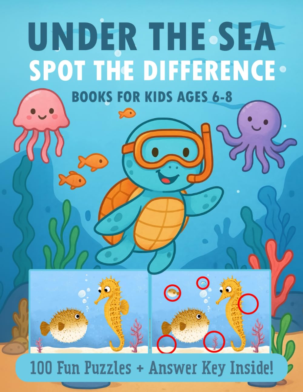 Under The Sea: Spot The Difference Books for Kids Ages 6-8