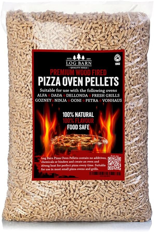 Log-Barn Premium Pizza Wood Pellets – Natural, Odorless & Chemical-Free Fuel for Pizza Ovens, ENPLUSA1 Certified, Sustainable Heat