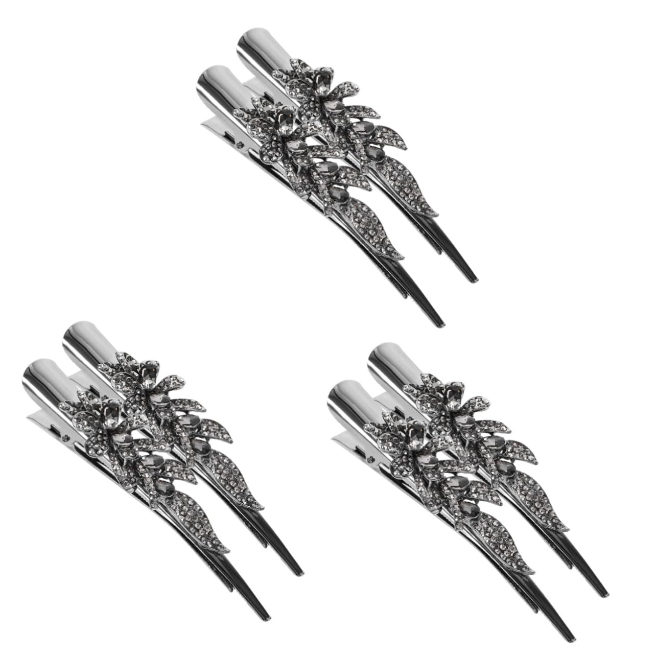 Didiseaon 6 Piezas clip de cuerno de cristal Barrette moda mujer Horquilla cristal fiesta pinzas de cabello pasador de pelo de diamantes de imitación pinzas para el pelo de cocodrilo Flash