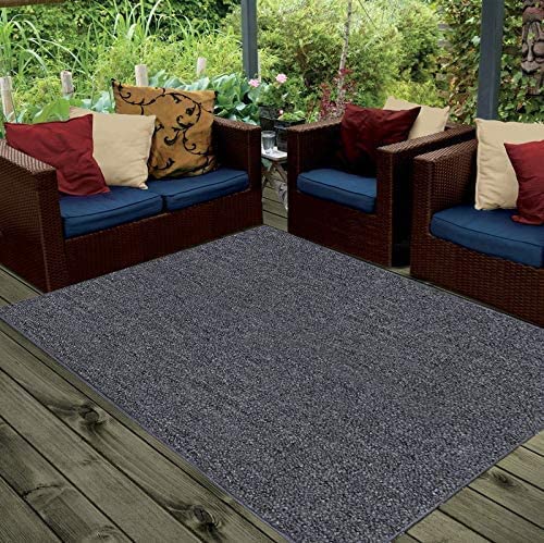 Ambiant Broadway Collection Pet Friendly Indoor Outdoor Area Rugs Grey - 18" X 36" Half Round #TOP4