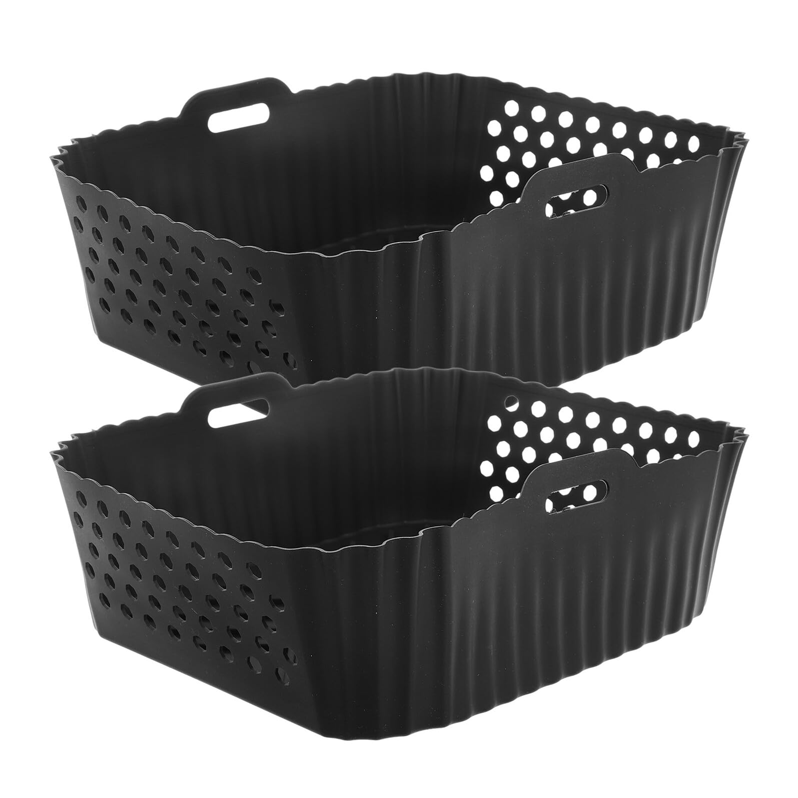 2pezzi Contenitori in Silicone per Friggitrice ad Aria Teglie Protettive Antiaderenti per Cestelli Friggitrice ad Aria Inserti in Silicone ad Accessori
