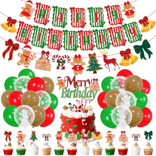 Red Green Christmas Birthday Party Decorations...