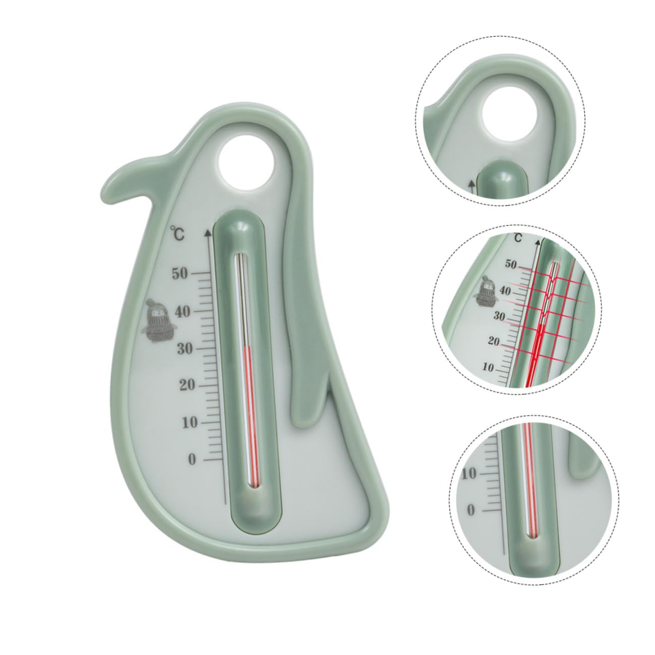 KOMBIUDA Creative Bath Thermometer with Cartoon Bird Design Quick Accurate Water and Temperature Measurement Safe Anti-Burst Floating for Boys and Space-Saving Hook Multi-use Random Color