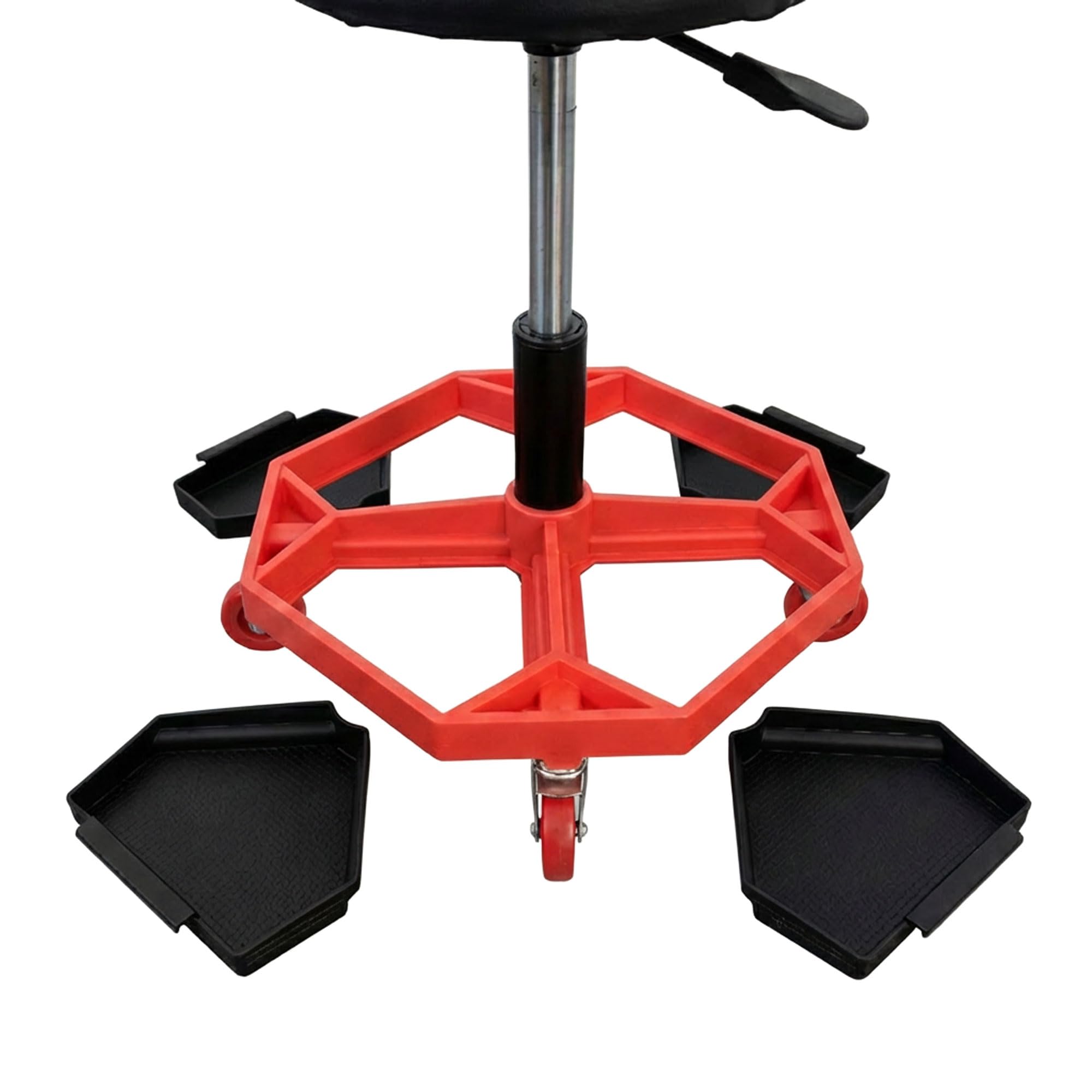 BOUDECH® Mekatronix - Sgabello da Officina con Ruote e Vassoi Porta Attrezzi Portata 150 kg Sedia Meccanico Altezza Regolabile e Girevole