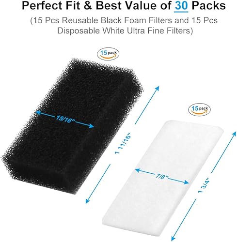 Miniatura 2 de Paquete de 30 filtros CPAP para Philips Respironics, filtro de espuma Moocoo prémium y filtros ultra finos para Philips Respironics Serie M, PR