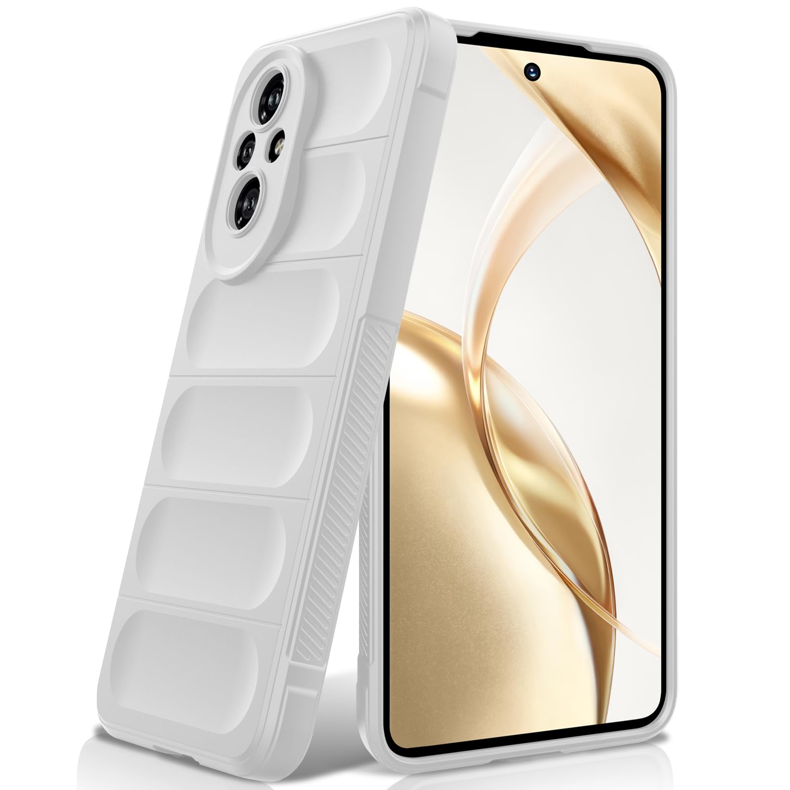 Silicone Case for Honor 200, Anti-Scratch Microfiber Lining, Shockproof Case with Camera Protection, White