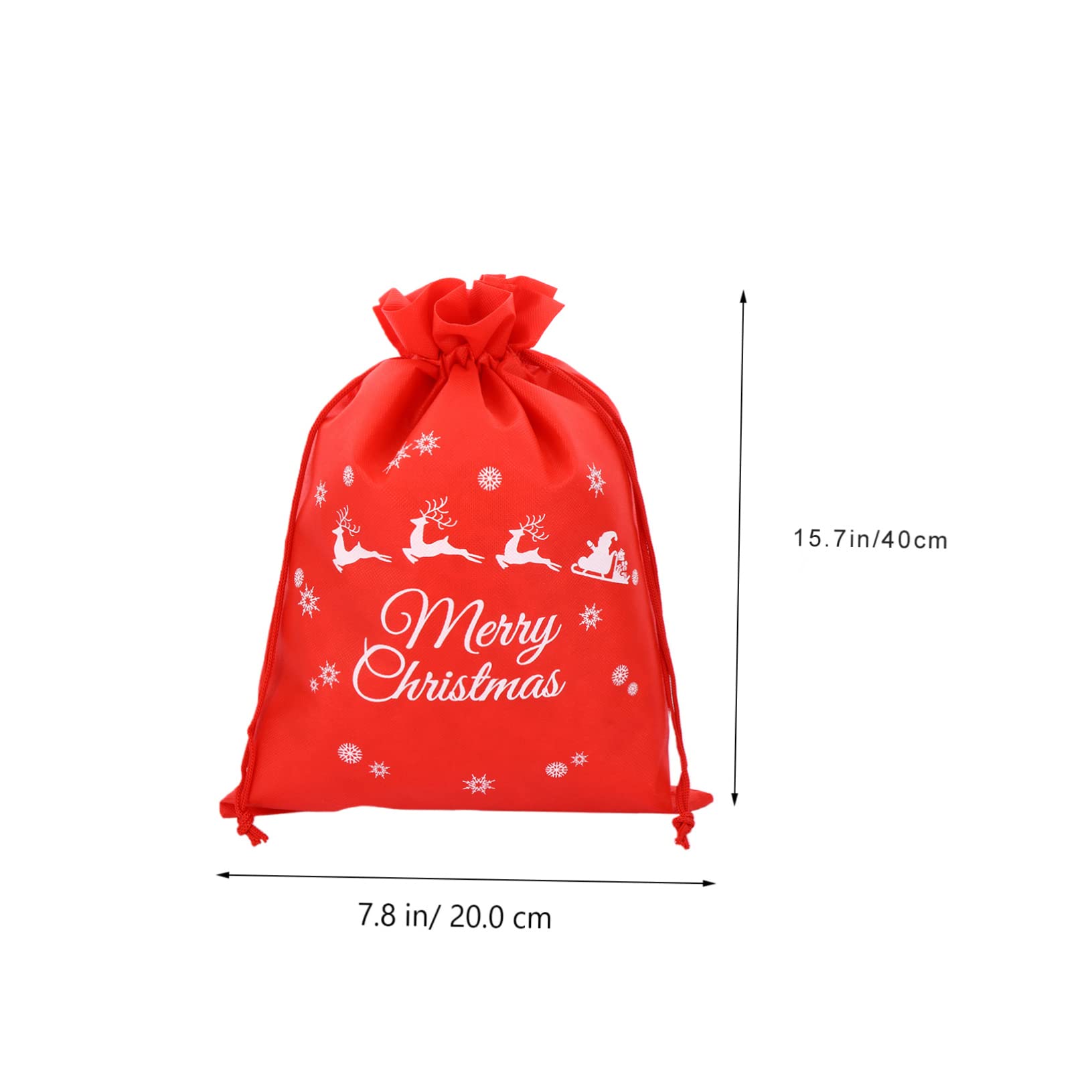 Angoily 8pcs Christmas Drawstring Storage Bags Nonwoven Packing Pouches for Holiday Parties Giving and Festive Events Lightweight Easy to Carry and Fold