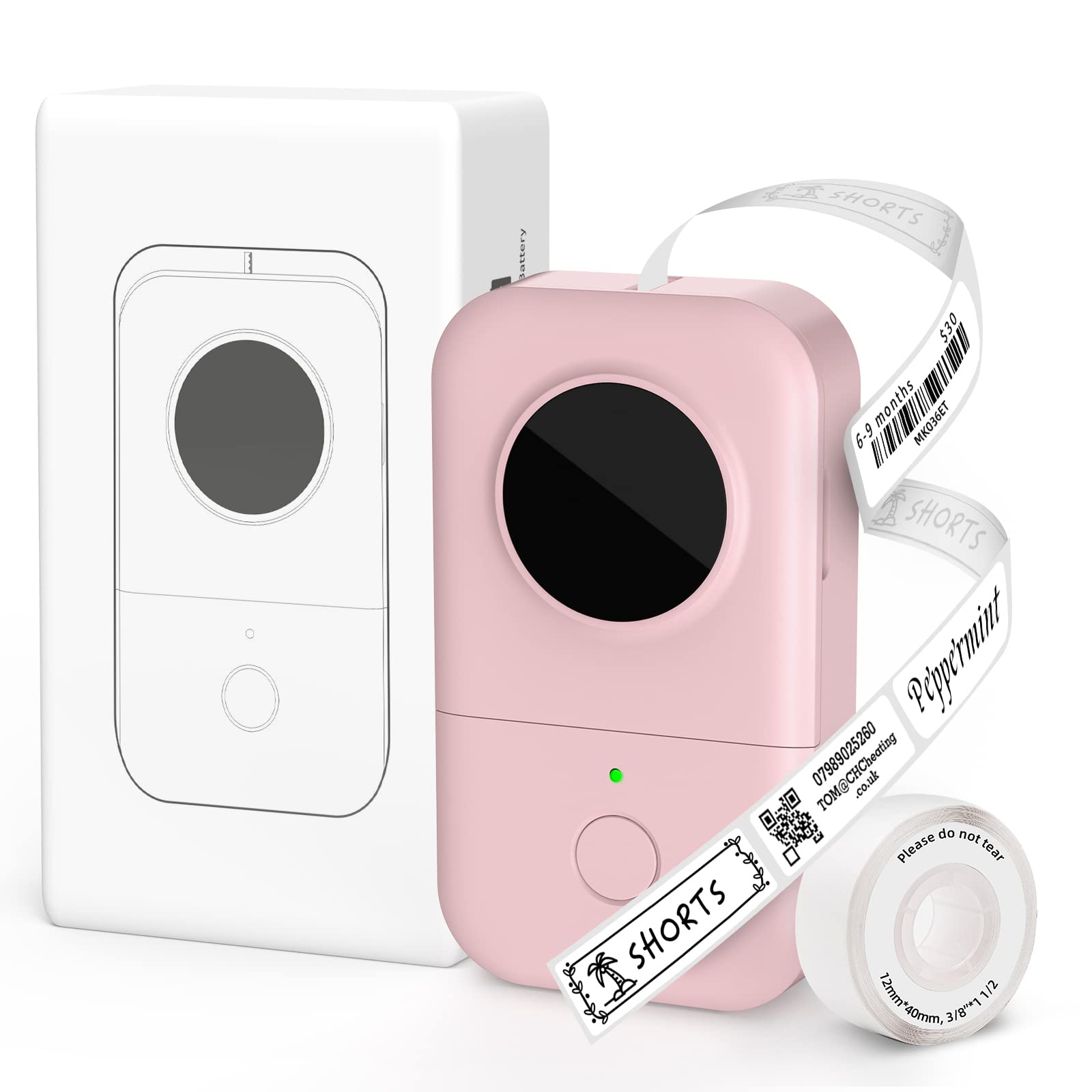 Phomemo D30 Sticker Machine, Label Maker Handheld Wireless BT Thermal