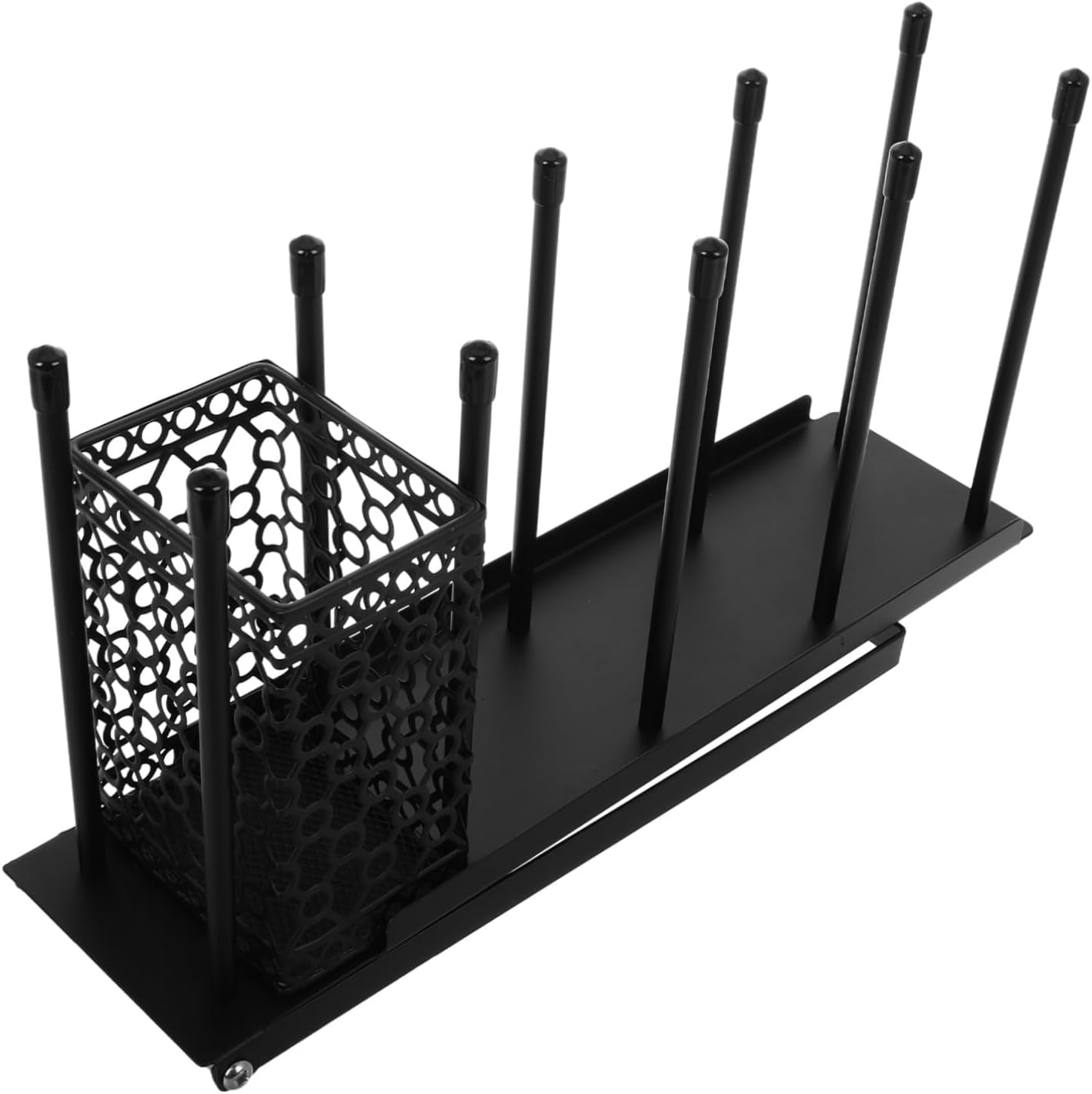 Adjustable Cup Rack Organizer Compartment Coffee Mug Holder Dispenser Straw Holder for Home Bar