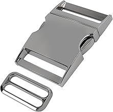 Boucle Métallique de 52 mm et Ajusteur de Sangle de 33 mm, Boucles Métalliques pour Sangles et Cordons d'une Largeur Intérieure de 24 mm