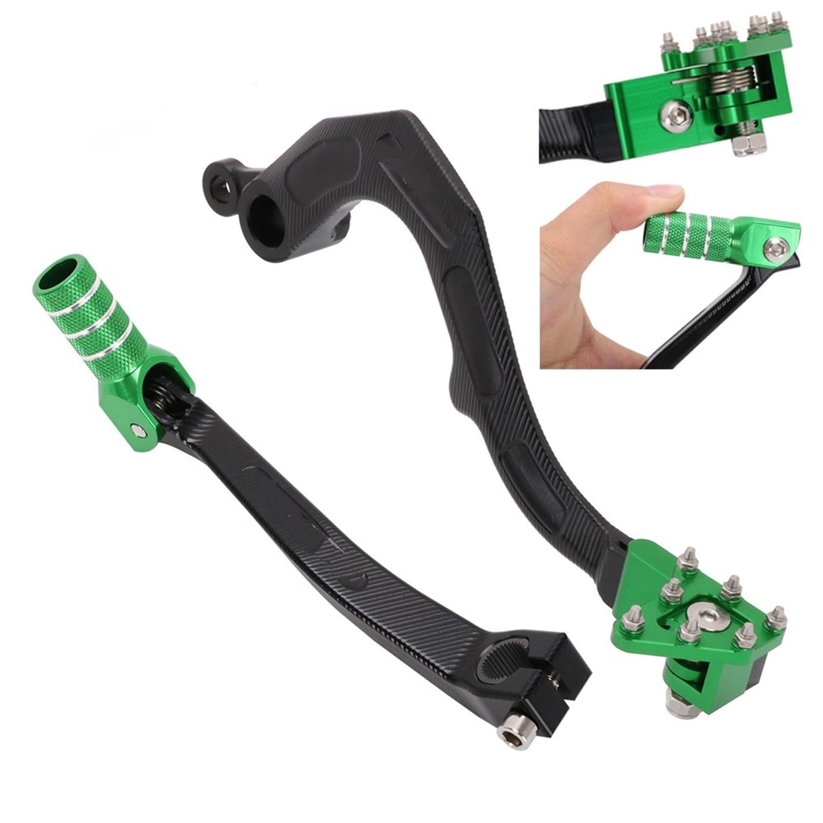 Motohmhavn Set Motorcycle Folding Shifter Shift Lever Anti-Fall Foot Brake Pedal For Kx450f Kx Kxf450 Kx 450F Kxf 450 2009-2018 Cnc
