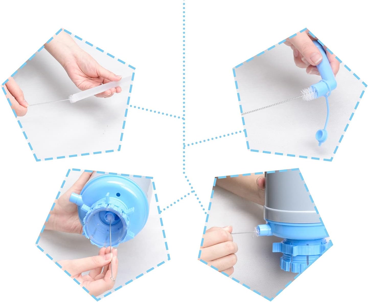 Water Bottles Pump Blue Gray Thickened Manual Hand Pressure Drinking Fountain Pressure Pump Water Press Pump with an Extra Short Tube with Cap Fits Most 2-6 Gallon Water Coolers