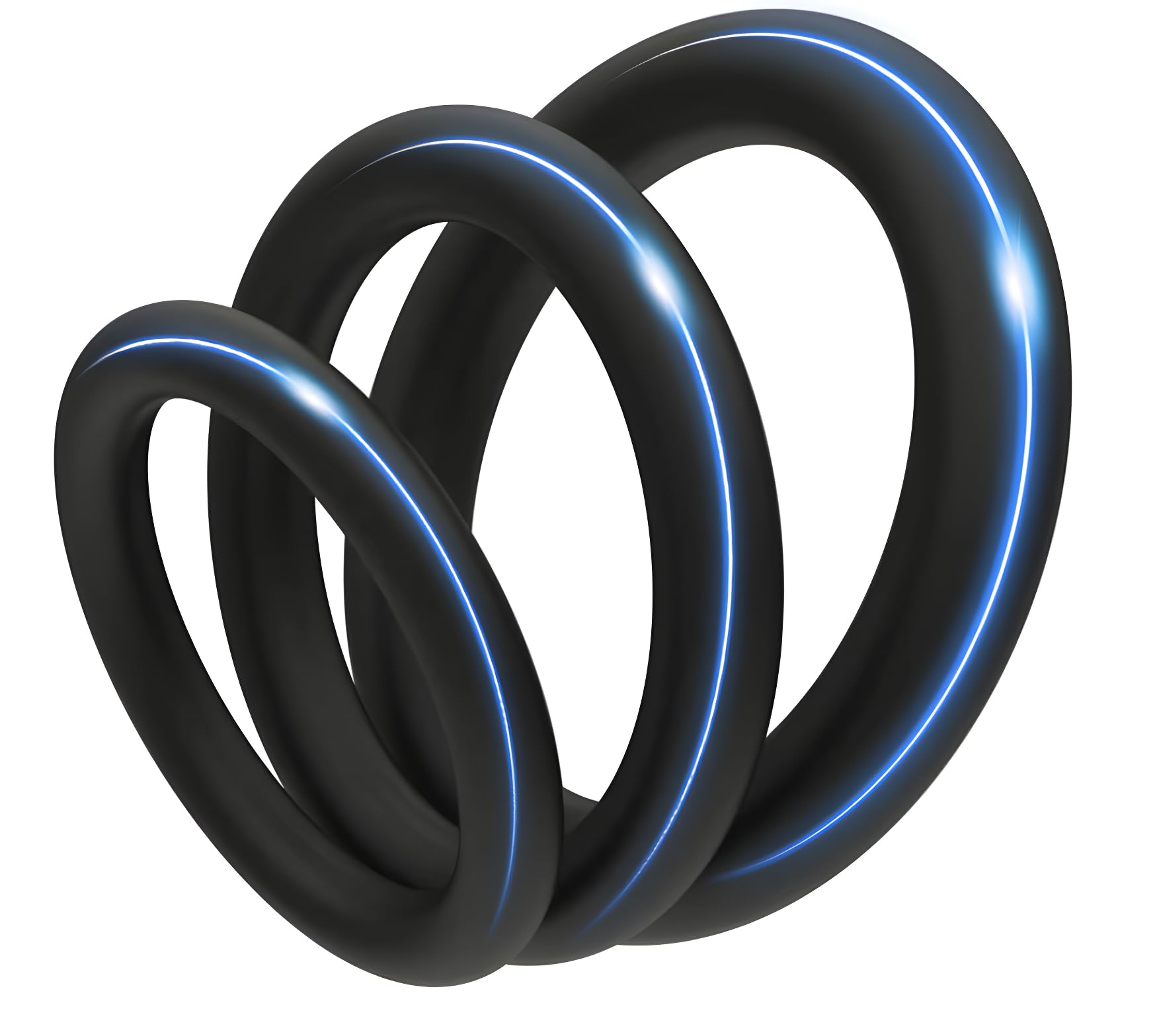 BIGH Pack x 3 Unidades de Aros firmeza - Dureza para hombre - Material Silicona - Regalo para parejas - tamaños distintos - Mayor durabilidad - Color: Negro