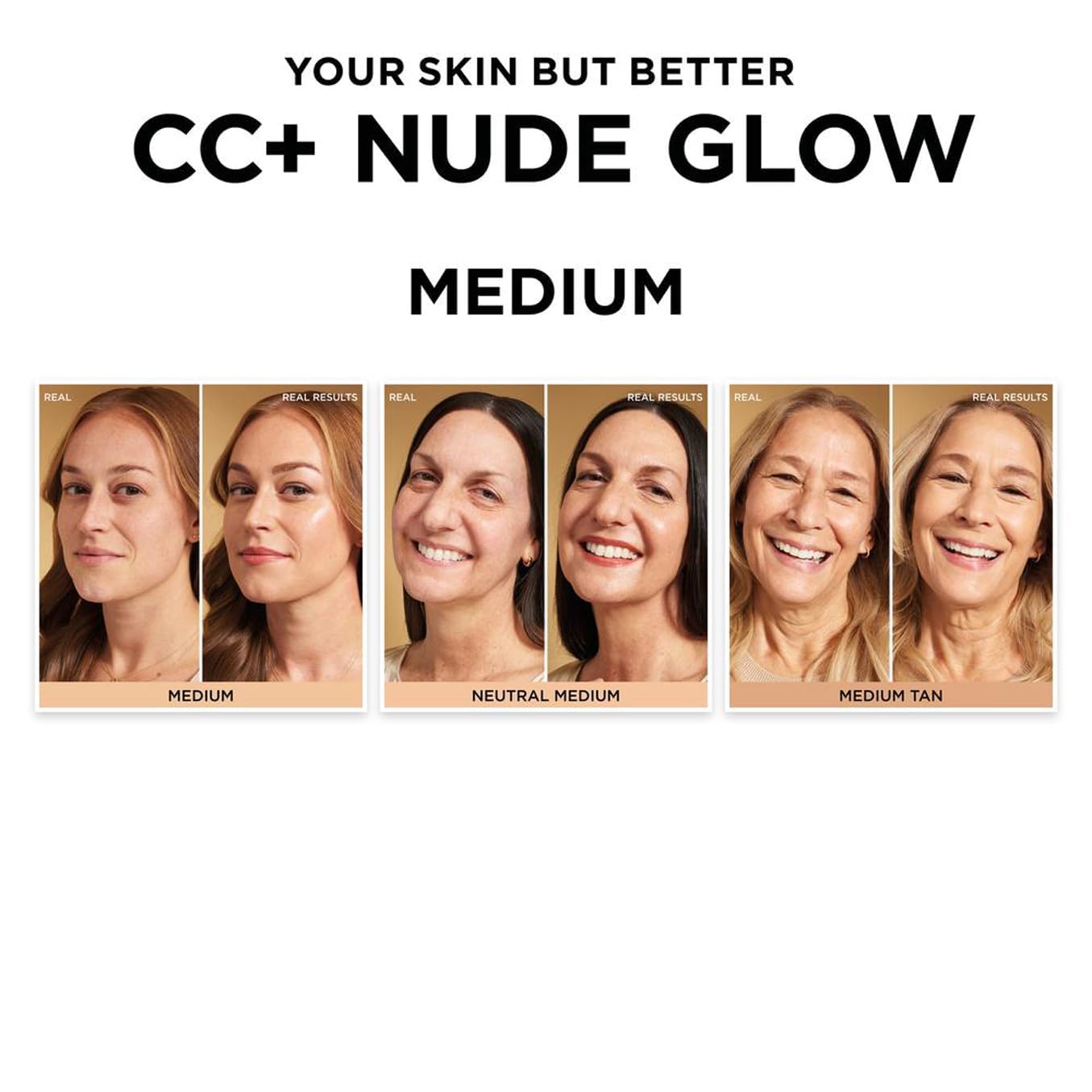 CC+ NUDE GLOW light foundation + glow serum SPF40#neutral medium 32 ml