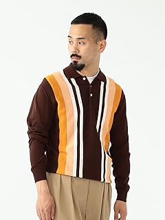 Stripe Rayon Cotton Polo Shirt 38-12-0017-156 38120017156: Brown Stripe Rayon Cotton Polo Shirt 38-12-0017-156 38120017156: Brown