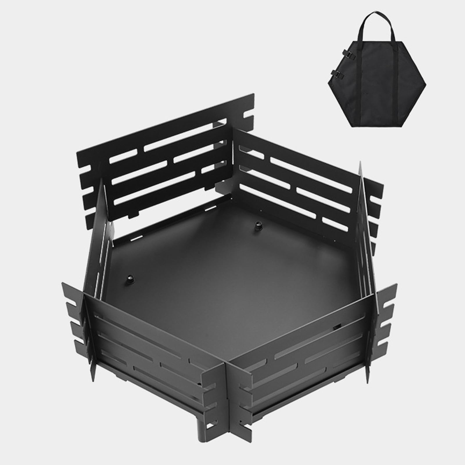 Braciere da campeggio, con ventilazione a sei lati, design modulare, materiale in acciaio al carbonio, per uso esterno