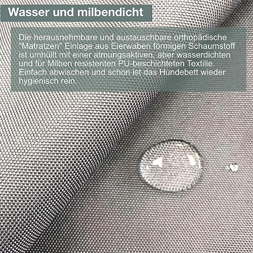 Traumreiter Orthopädisches Hundebett für Große und Mittlere Hunde, Grau, ca. 135x100 cm (Innenmaß ca. 113x78 cm) - Hundekörbchen, Hundekorb, Hundekissen, Hundesofa, Bettchen