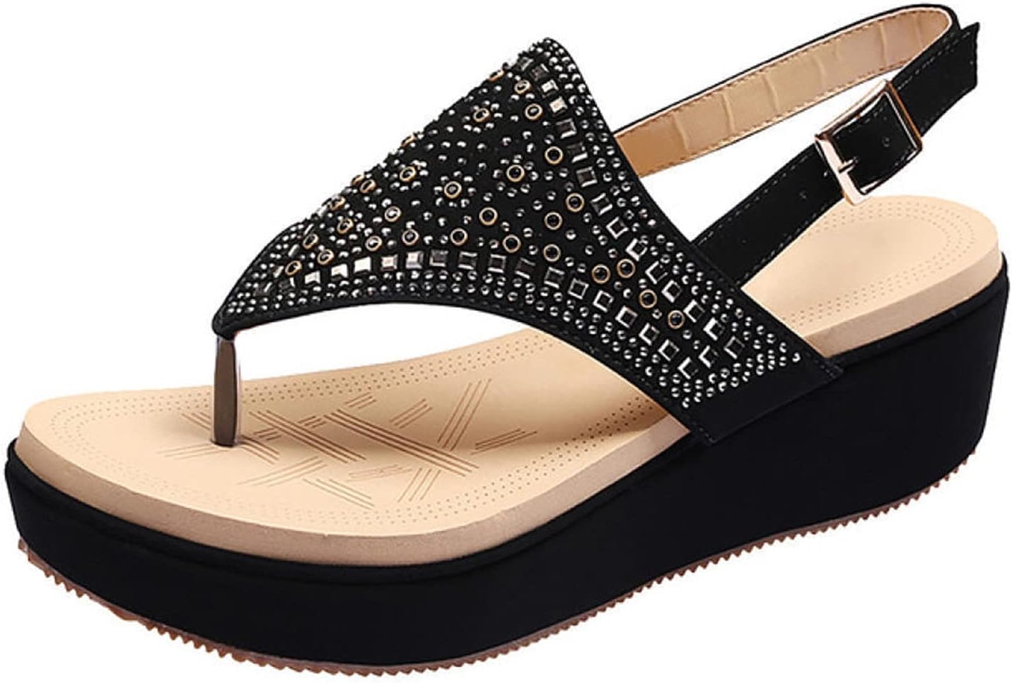 LYNLYN sandals Ladies Sandals Fashion Summer Shoes Women's Ladies Casual Crystal Large Size