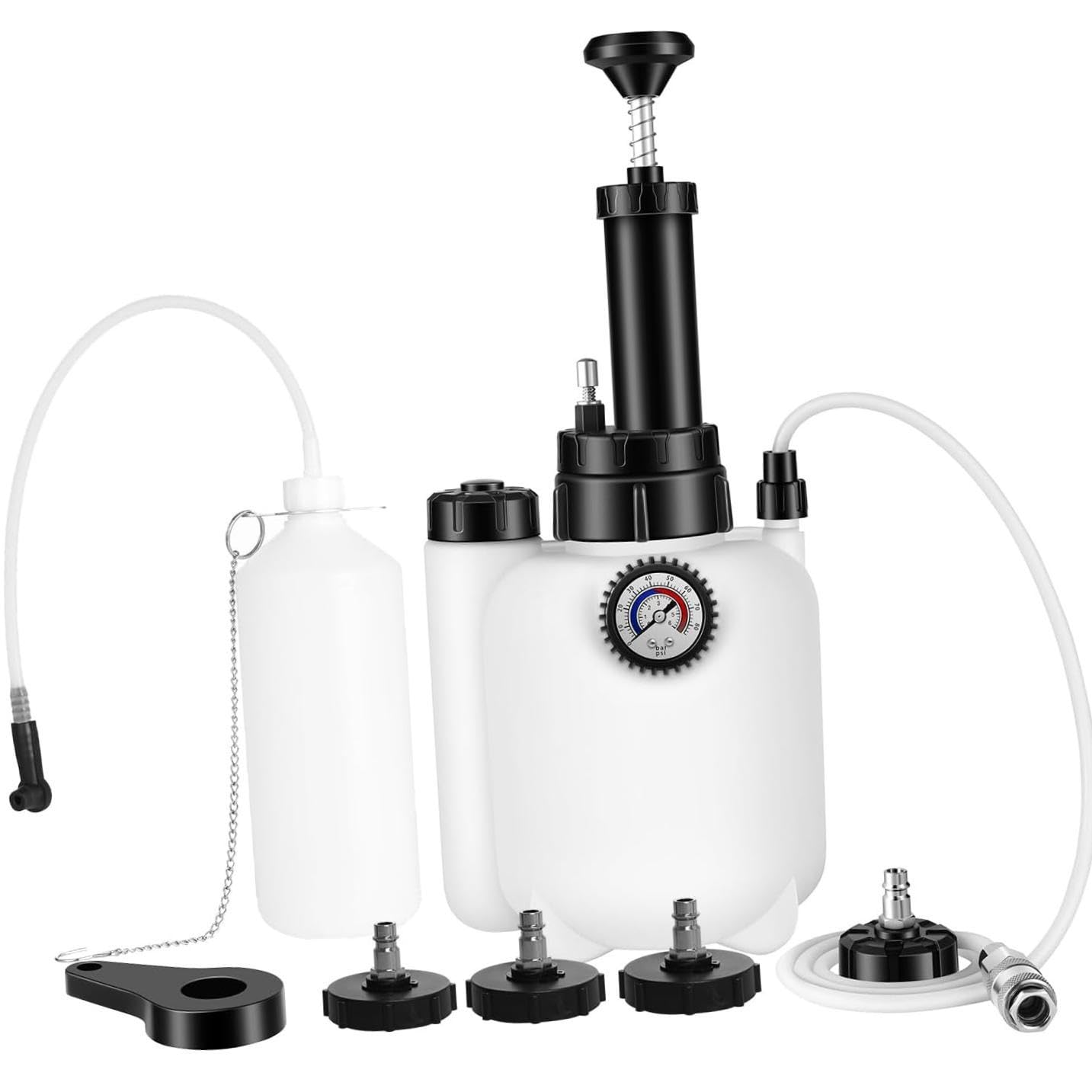 3 Piezas Purga de Líquido de Frenos Potente Juego de Herramientas Manual para Cambio de Aceite con Válvula de Presión Adecuado para Automóviles Camion