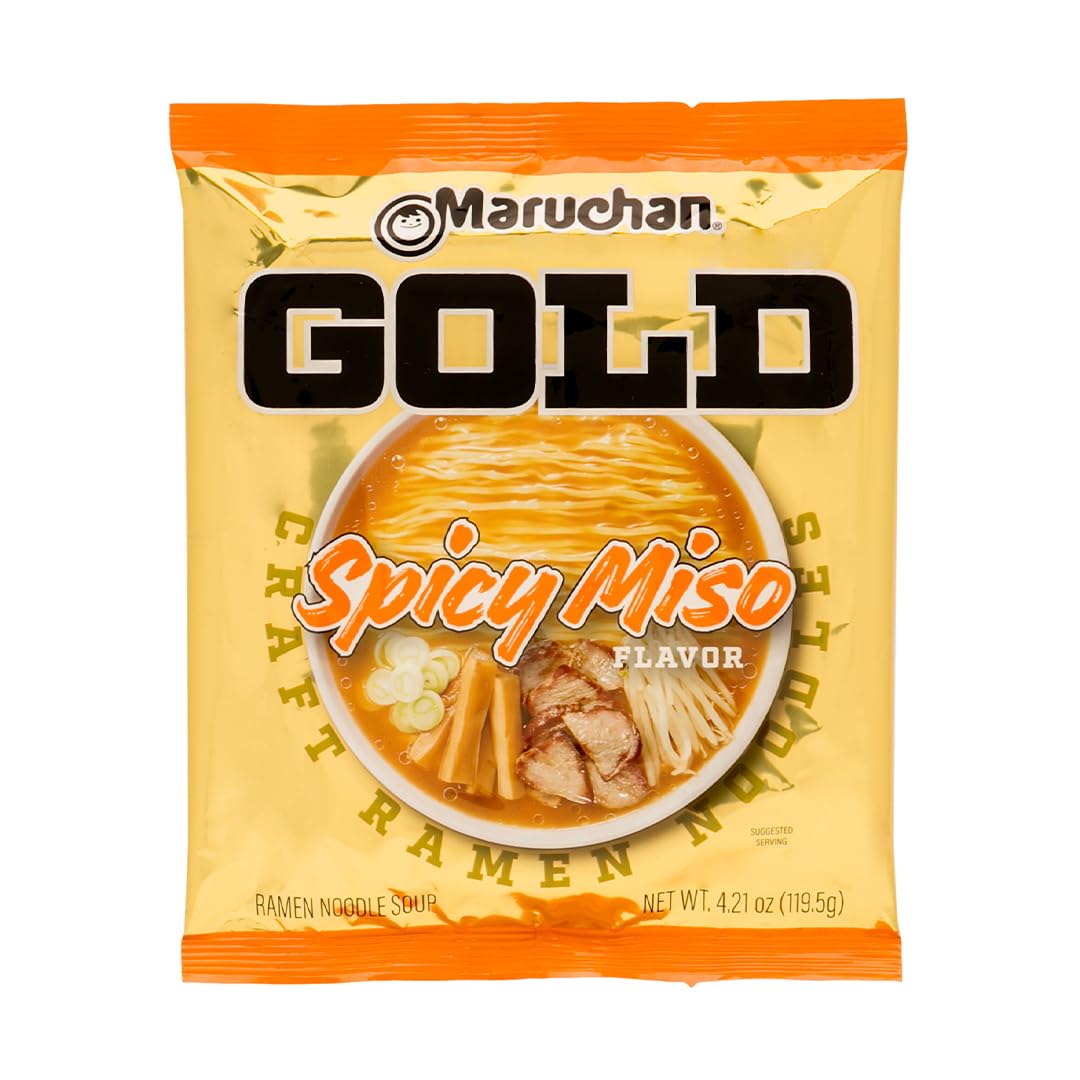 Maruchan Gold Spicy Miso Craft Ramen Noodles, Restaurant Quality Instant Ramen, 4.21 Oz, 5 Count