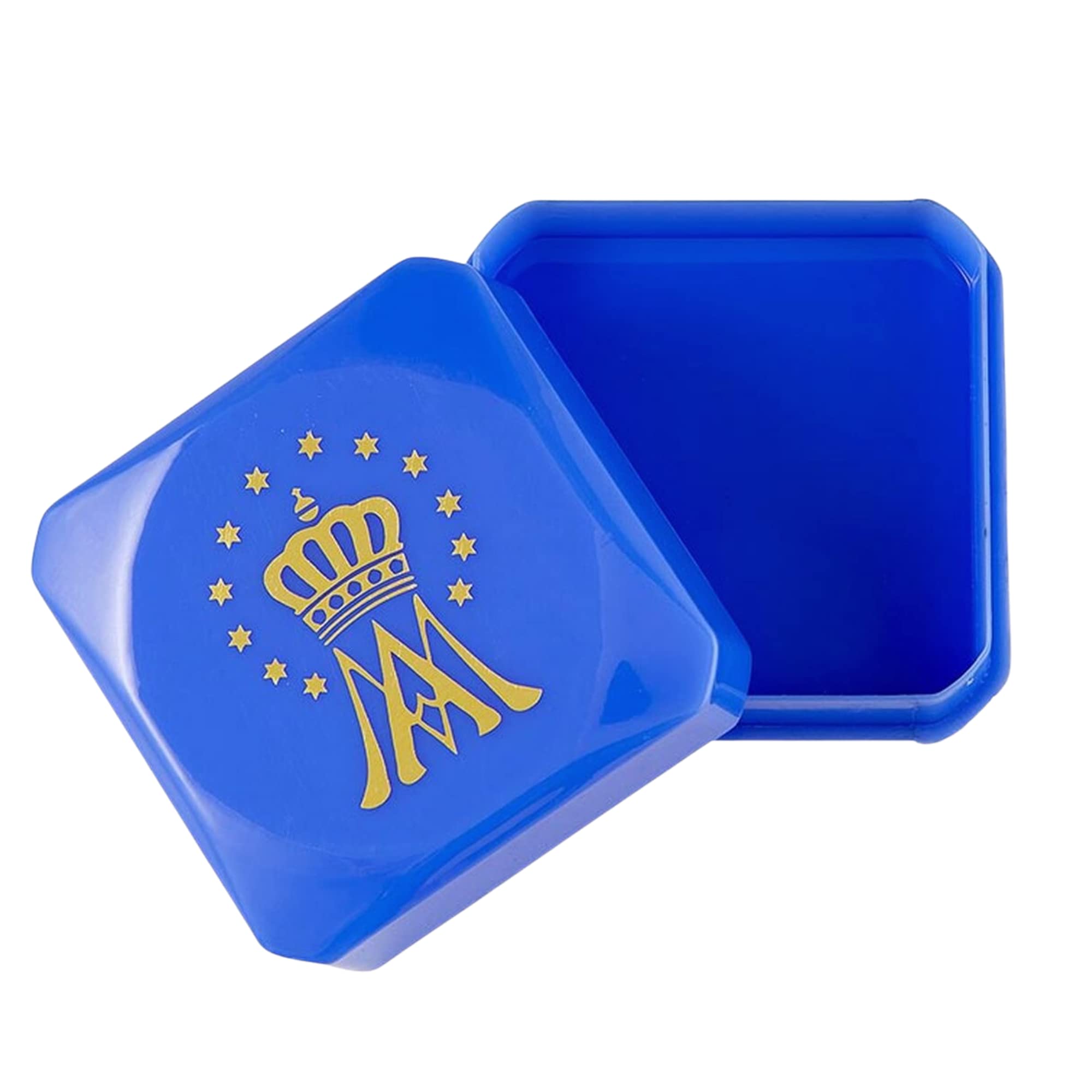 Ave Maria Plastic Rosary Box, Catholic Prayer Beads Keepsake Boxes, Travel Sized Religious Jewelry Organizer, 2.5 x 2.5 Inches