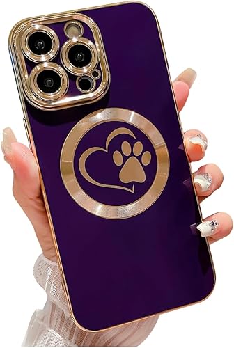 Weonmov Funda compatible con iPhone 15 Pro Max para mujeres y hombres, compatible con MagSafe, magnética fuerte, protección de la cámara elevada,