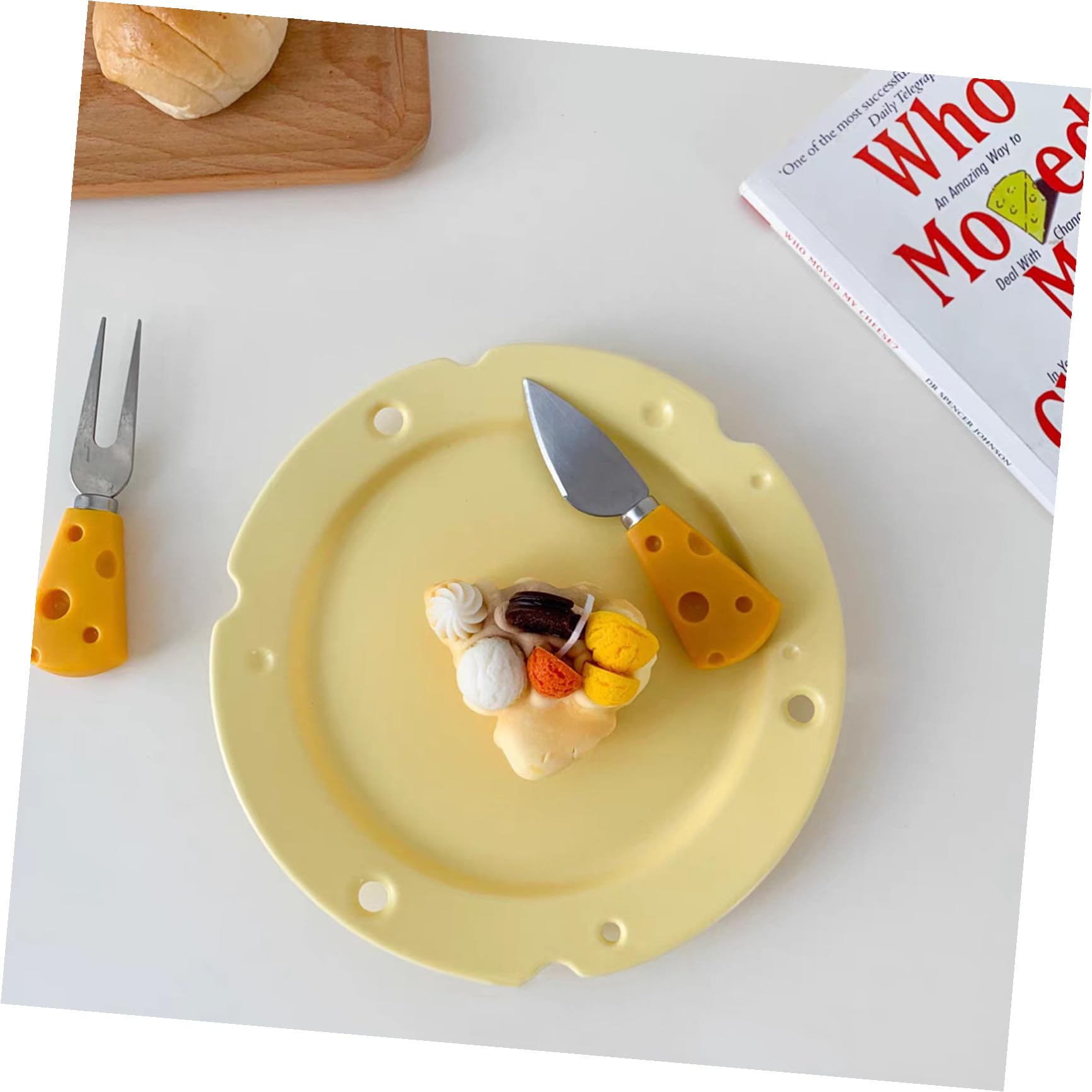 Assiette de Service Facile à Nettoyer Ranger Jaune en Céramique Forme Ronde pour Pâtes et Restaurant