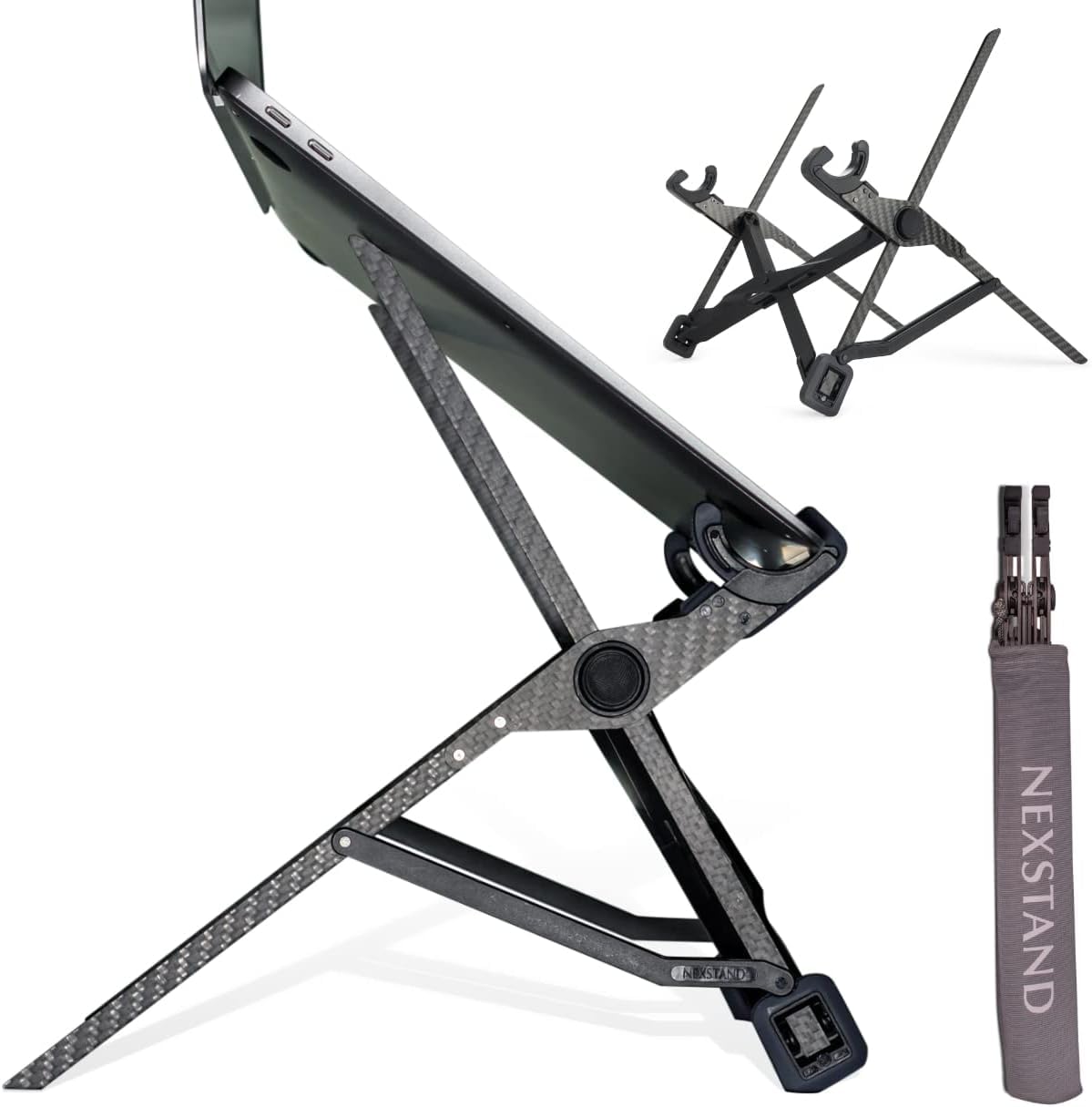 調節可能なノートパソコンスタンド メガネ型 軽量　ブラック　スタンド Amazon.co.jp: ノートパソコン スタンド パソコンスタンド