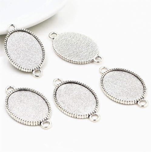 Base hecha a mano 10pcs 0.709x0.984 in tamaño interior 3 colores estilo clásico camafeo cabujón base ajuste encantos colgante collar hallazgos