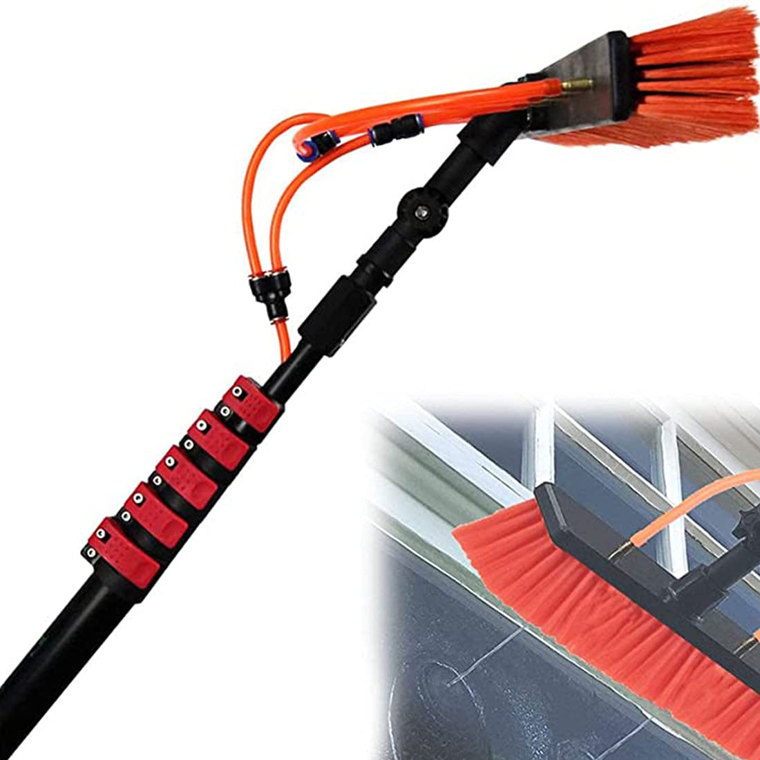 Aioneer Telescopic Window Fed Water Cleaner,Cleaning Equipment With Spray,Extendable Cleaner Conservatory Roof Cleaning Solar Panels And Photovoltaic,9M/30Ft