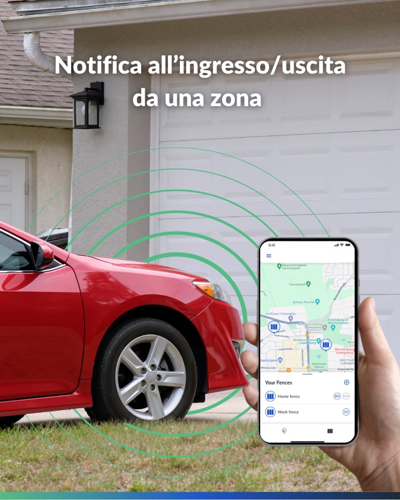 Comeback 4G GPS tracker per auto, moto, camper, camion con supporto magnetico, scheda SIM integrata, app di monitoraggio live per Android/iOS, avvisi di velocità e geofence