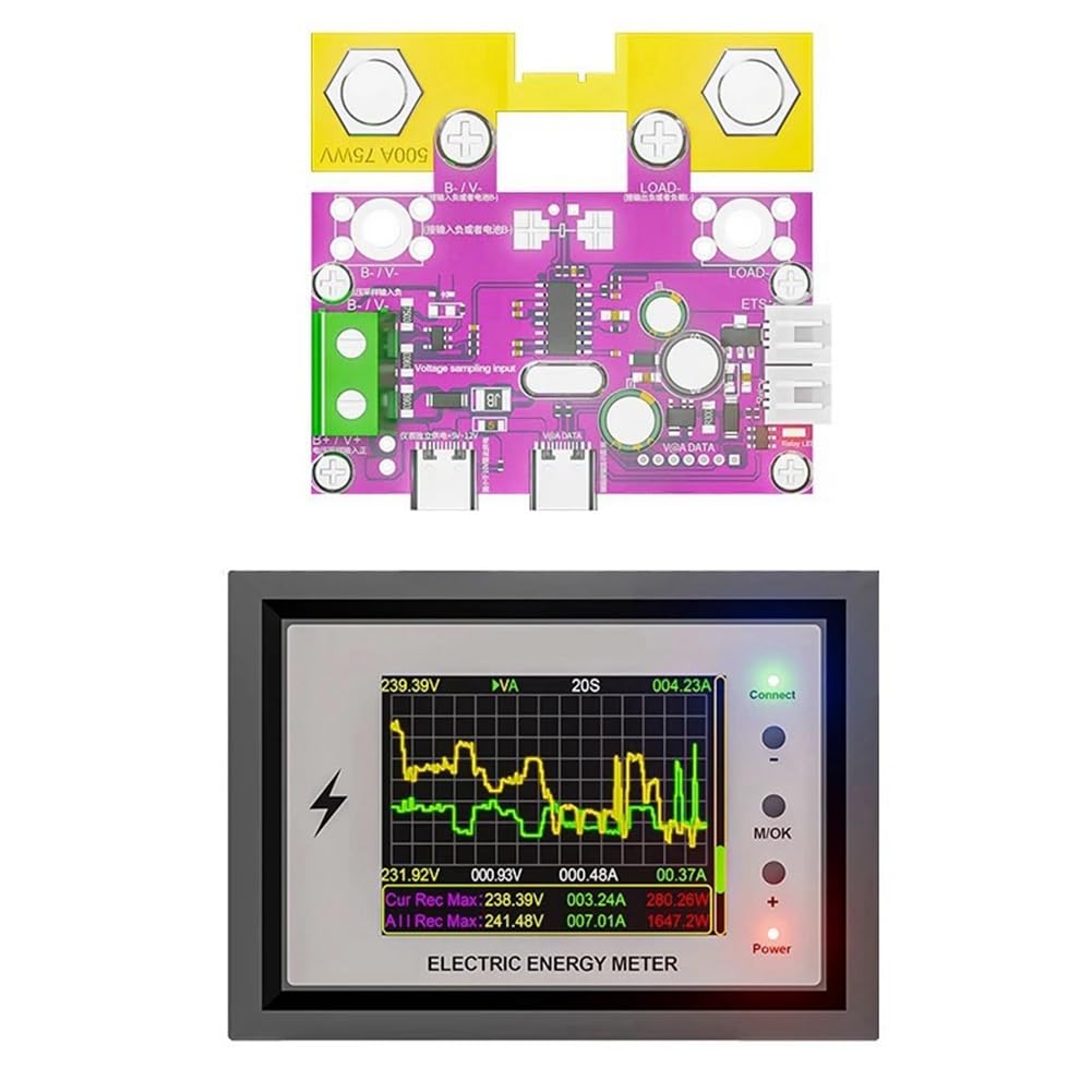 Batteriemonitor für Lithiumbatterien-Kapazitätstester DC 0-420V Tuya WiFi Digitalanzeigespannungsstrom Coulomb Messgerät 500A
