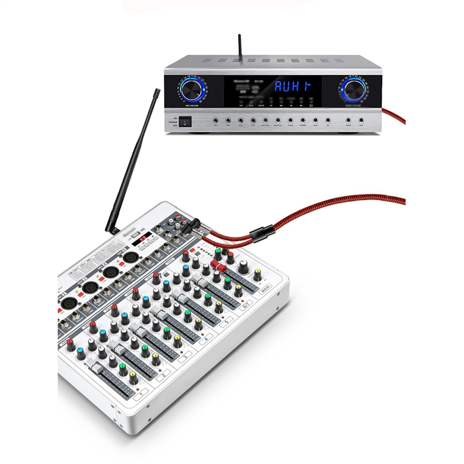 Cavo Audio Professionale per Chitarra Audiophile Cavo Audio Jack TS da 6,35 Mm da Doppio 1/4 "a Doppio 1/4" per Cavo per Chitarra per Organo Elettronico AMP Sound Mixer (Color : 1meter)