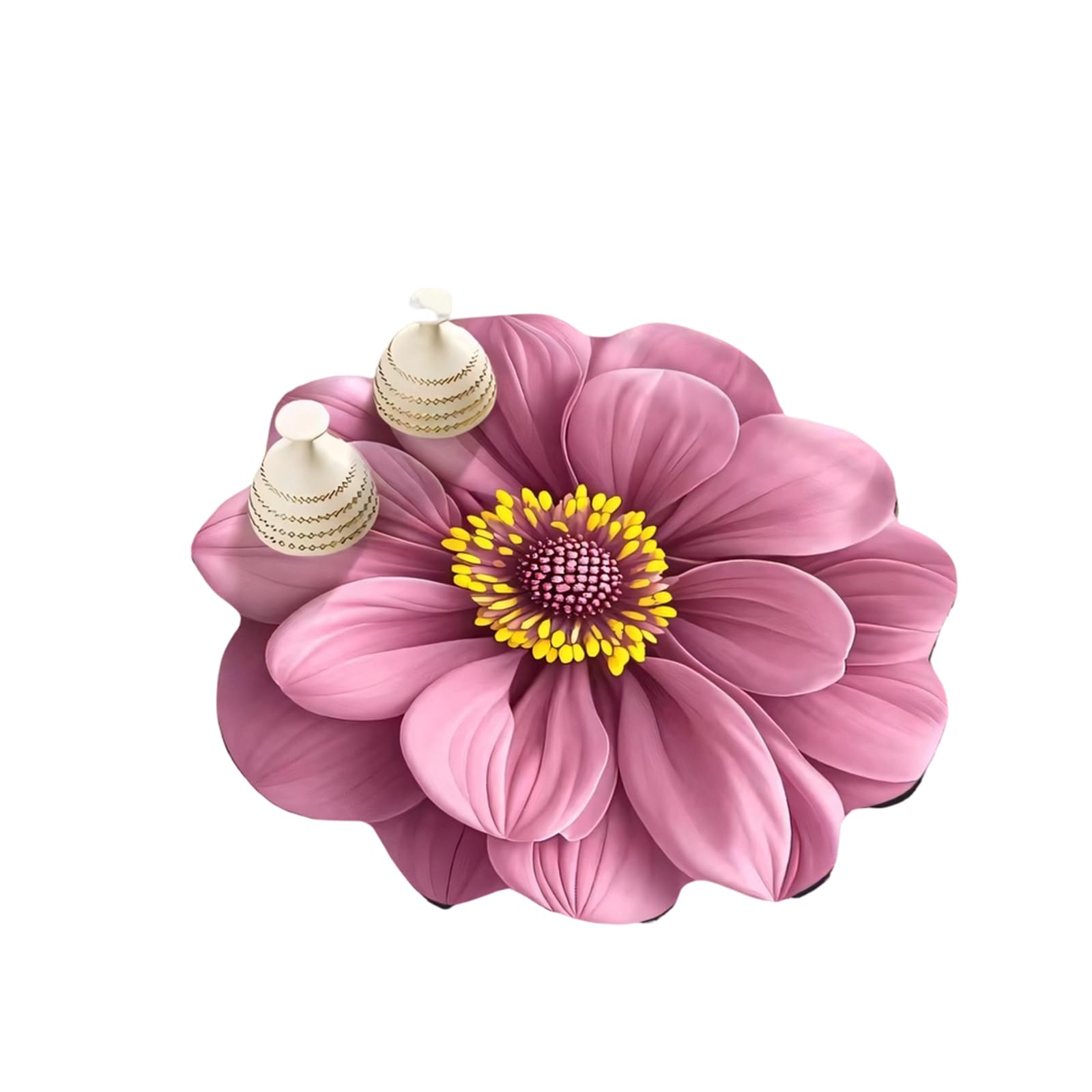 Nucelit Kitchen Counter Drainer Mat with 3D Floral Pattern Nonslip Silicone Countertops Foldable Drying Pad Quick Drying Mat