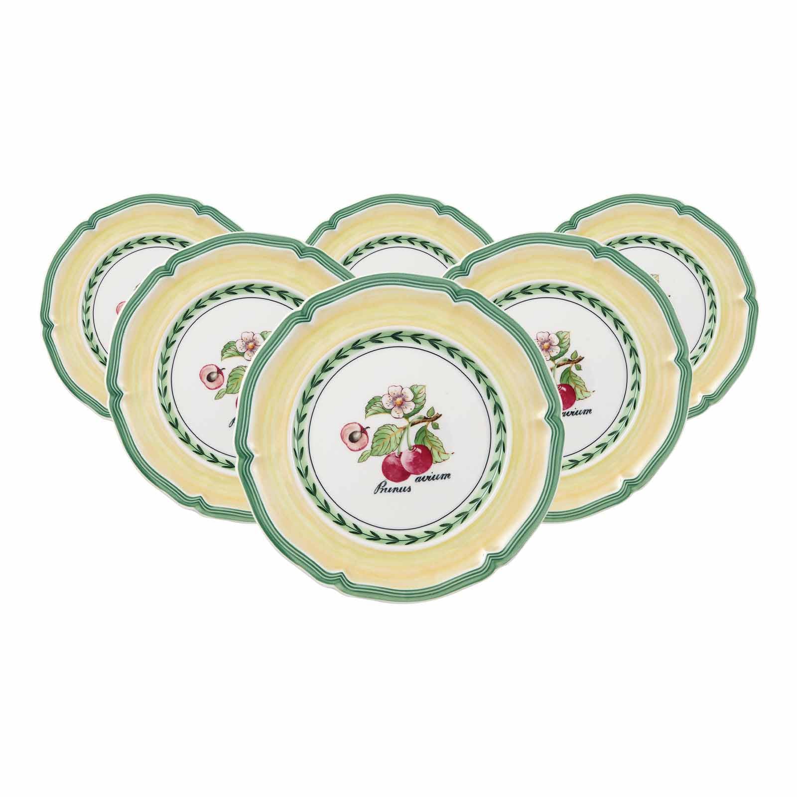 Villeroy & Boch French Garden Valence 1022822660 Lot de 6 assiettes à pain et 4 pailles en acier inoxydable EKM Living