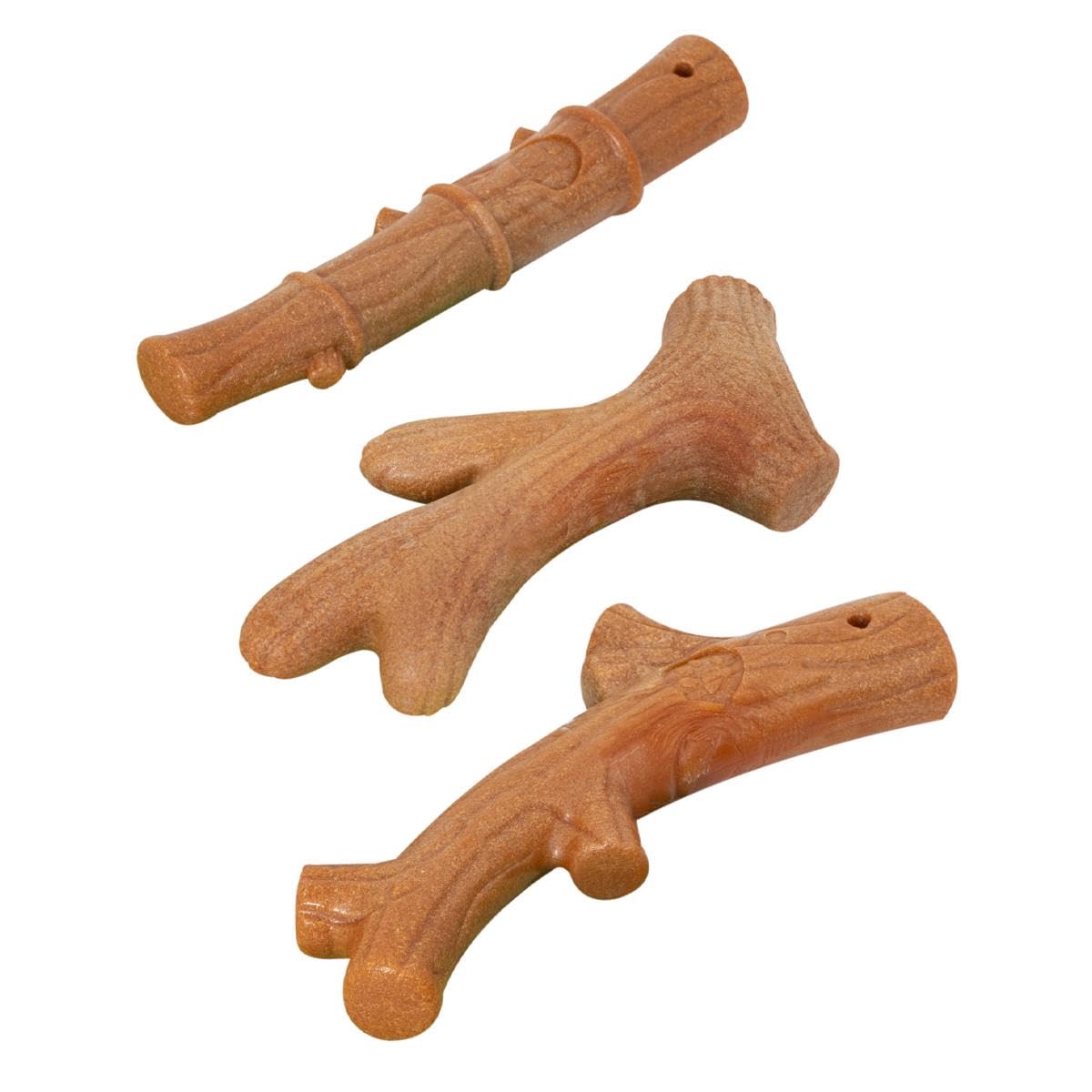 YöL Single Novelty Shaped Pet Chew Toy - Dog Puppy Teething Dental Gum Tooth Health Durable Strong Bamboo - Antler Branch Shape Random Design - Stimulating Play