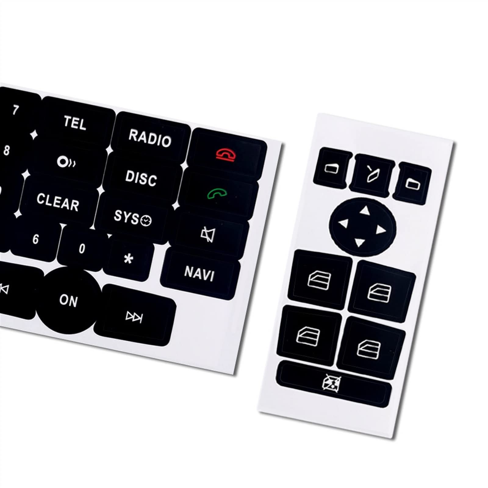 Autocollant Bouton Mercedes Autocollants Boutons Mercedes W204 W212 - 18 Pièces Protection Verre Et Porte Garniture Intérieur Auto