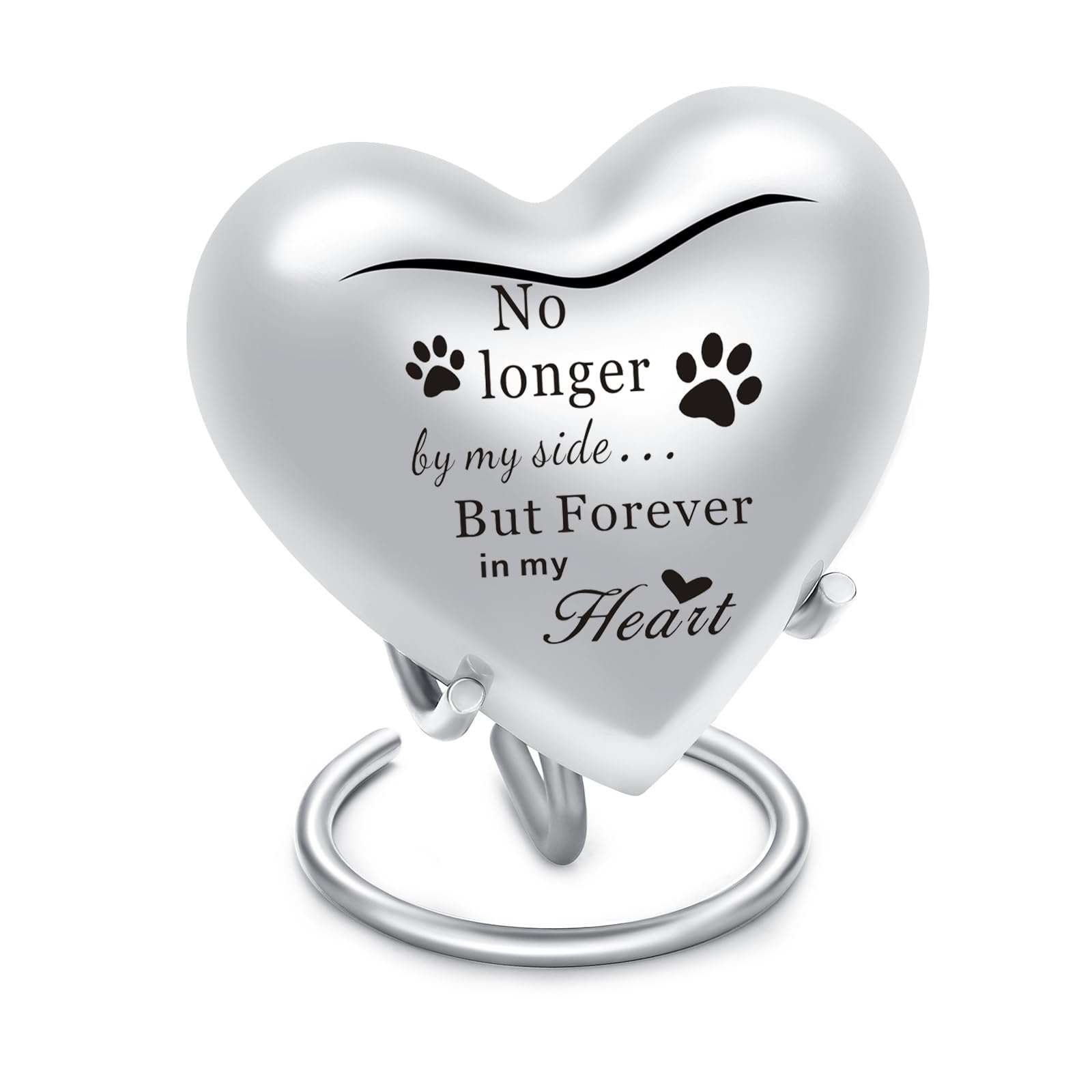BAOWIQI Heart Urn for Ashes - Heart Shaped Cremation Urn for Ashes Memorial Jar Pot Container Small Keepsake Urn for Human or Pet Funeral with Stand — image 1