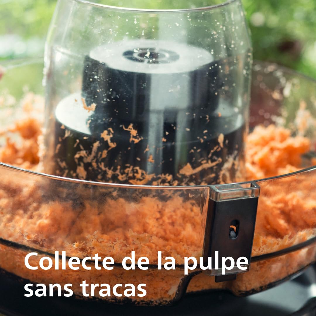 Philips Centrifugeuse Série 3000 - Extracteur de Jus avec cheminée XL 75mm, Technologie QuickClean, Capacité 2 L, Puissance 800W, Facile à assembler et rincer, Jus lisse sans pulpe, noir (HR1856/70)